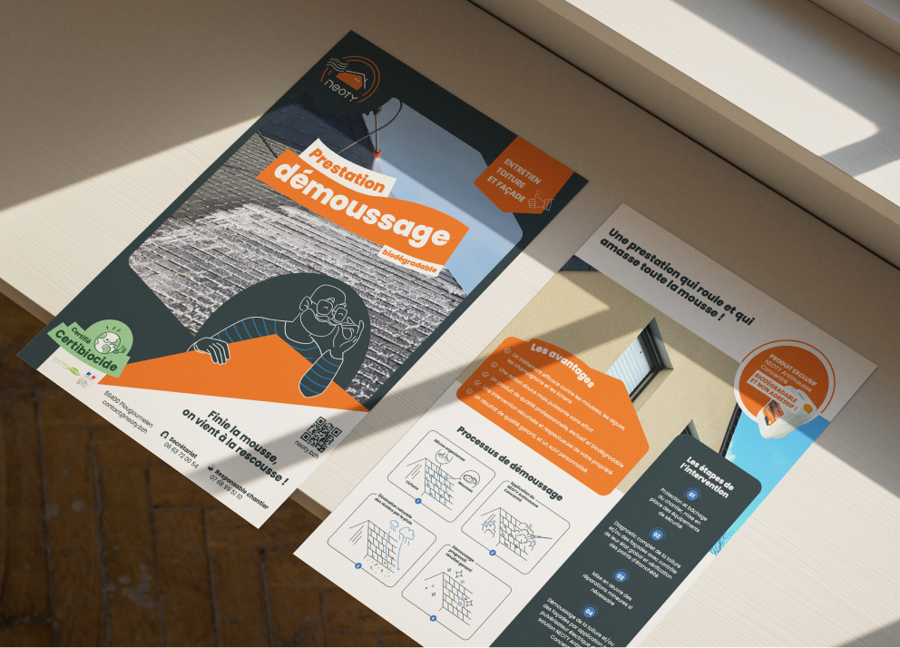 flyer A4 expertise demoussage de l'entreprise neoty