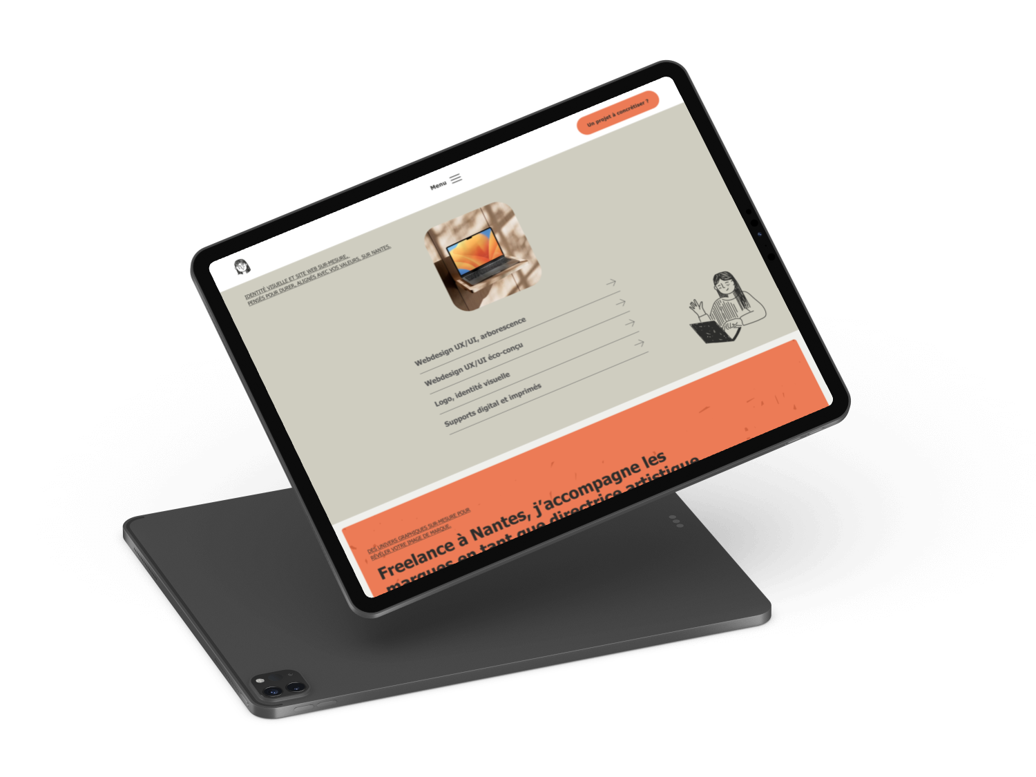 simulation site web dans une tablette